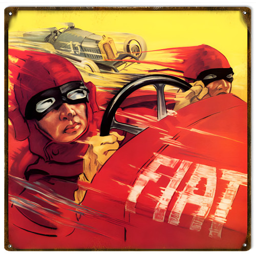 FIAT Automobile Racing Metal Sign - 12" x 12"