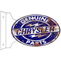 Genuine Chrysler Parts Double Sided Flange Metal Sign - 12" x 18"