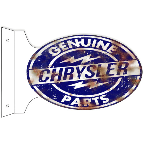 Genuine Chrysler Parts Double Sided Flange Metal Sign - 12" x 18"