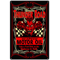 Thunder Road Motor Oil Garage Shop Man Cave Metal Sign - 12" x 18"