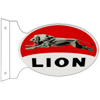 Lion Motor Oil Flange Oval Metal Sign - 12" x 18"
