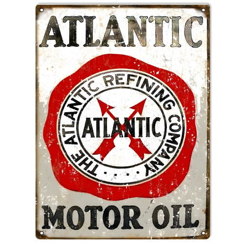 Atlantic Motor Oil The Atlantic Refining Company Metal Sign - 9" x 12"