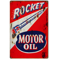 Rocket Motor Oils Metal Sign - 12" x 18"