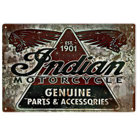 Indian Motorcycle Genuine Parts and Accessories Metal Sign - 12" x 18"