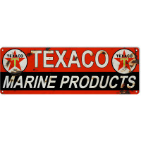 Texaco Marine Products Motor Oil Metal Sign - 8" x 24"
