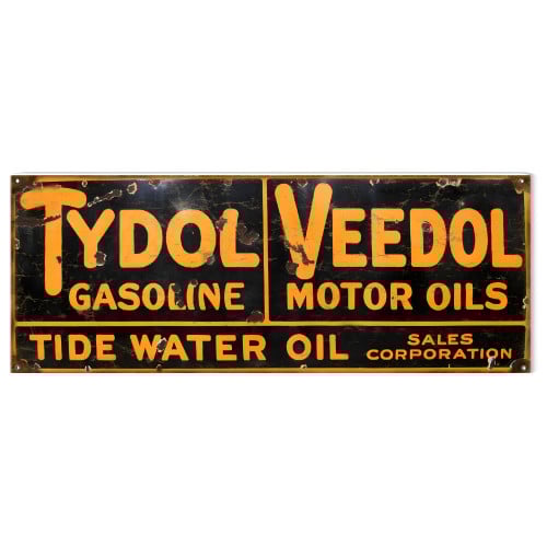 Tydol Veedol Motor Oils Metal Sign - 8" x 24"