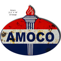 Amoco Reproduction Metal Sign - 18" x 21.5"