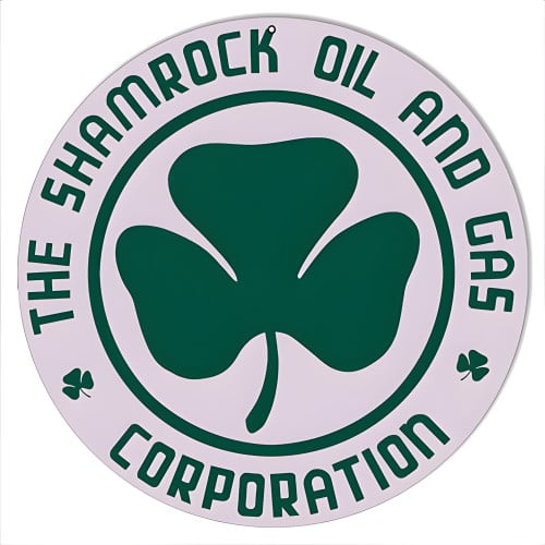 Shamrock Corporation Oil And Gas Metal Sign - 14" Round