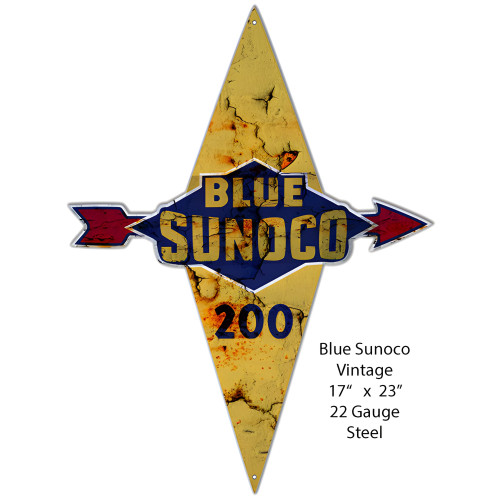 Blue Sunoco Reproduction Metal Sign - 17" x 23"