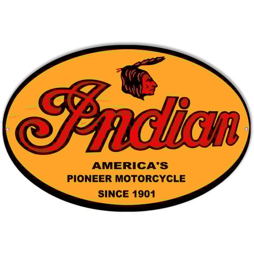 Indian Motorcycle 1901 Series Metal Sign - 23.5" x 15"