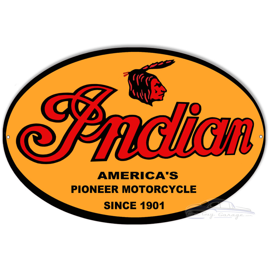 Indian Motorcycle 1901 Series Metal Sign - 23.5" x 15" Indian Motorcycle 1901 Series Metal Sign - 23.5" x 15"