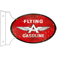 Flying Gasoline Double Sided Flange Metal Sign - 12" x 18"