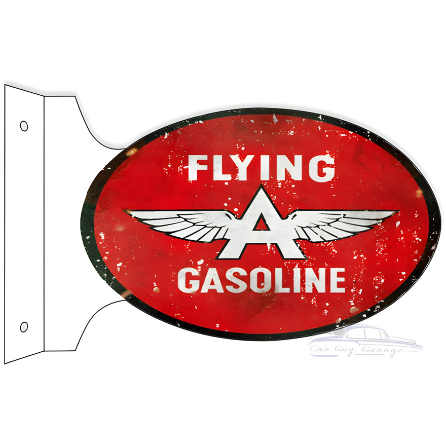 Flying Gasoline Double Sided Flange Metal Sign - 12" x 18" Flying Gasoline Double Sided Flange Metal Sign - 12" x 18"