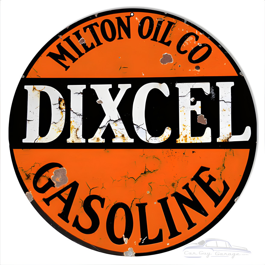 Dixcel Gasoline Reproduction Motor Oil Metal Sign - 14" Round Dixcel Gasoline Reproduction Motor Oil Metal Sign - 14" Round