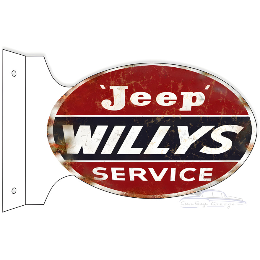 Jeep Willys Service Flange Metal Sign - 12" x 18" Jeep Willys Service Flange Metal Sign - 12" x 18"