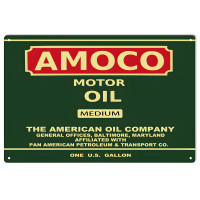 Amoco Motor Oil Metal Sign - 12" x 18"
