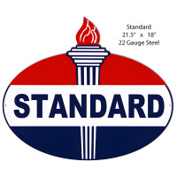 Standard Gasoline Reproduction Metal Sign - 18" x 21.5"