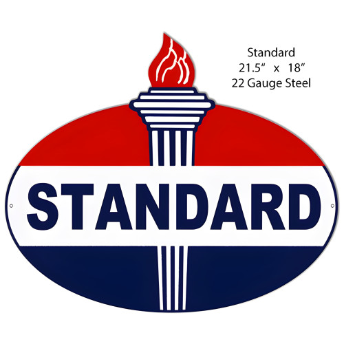 Standard Gasoline Reproduction Metal Sign - 18" x 21.5"