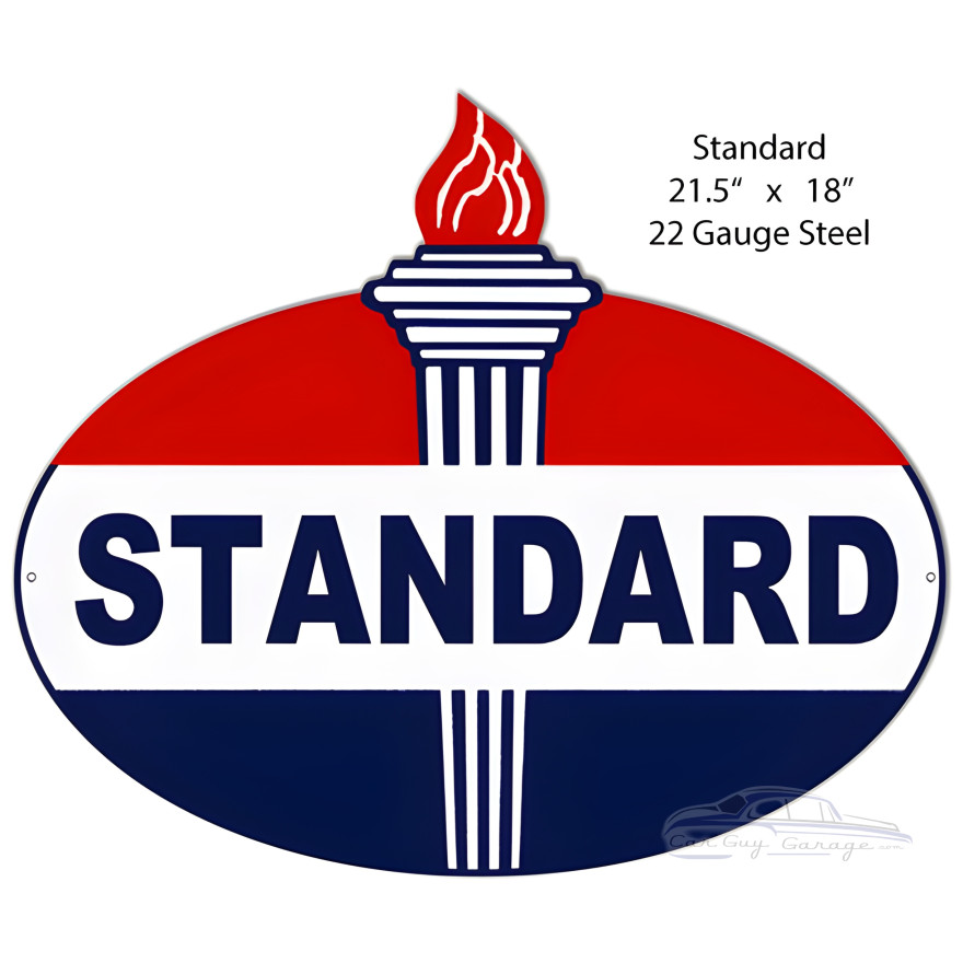 Standard Gasoline Reproduction Metal Sign - 18" x 21.5" Standard Gasoline Reproduction Metal Sign - 18" x 21.5"