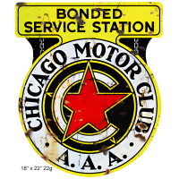 Chicago Motor Oil Club Aged Looking Reproduction Gas Station Metal Sign - 18" x 22"