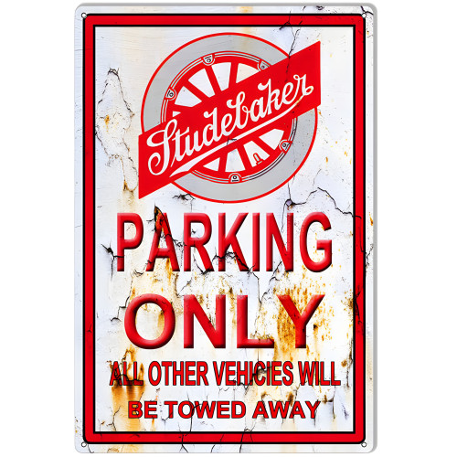 Studebaker Parking Only Vintage Looking Metal Sign - 12" x 18"