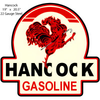 Red Hancock Metal Sign - 18" x 19"