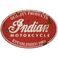 Indian Motorcycle 1901 Series Vintage Metal Sign - 9" x 14"