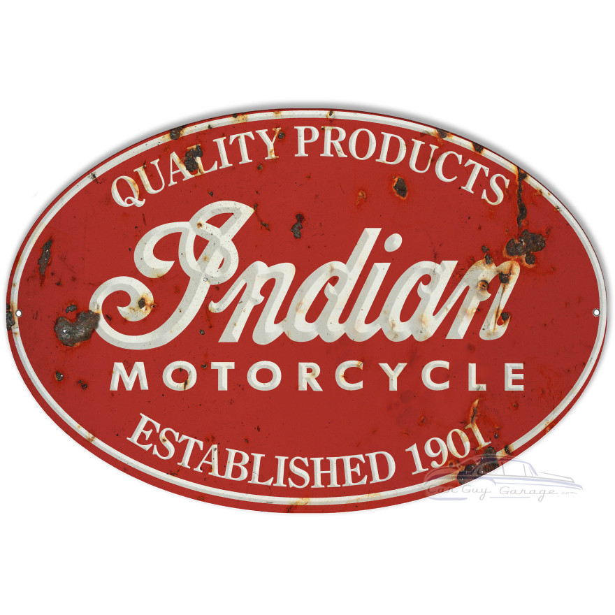Indian Motorcycle 1901 Series Vintage Metal Sign - 9" x 14" Indian Motorcycle 1901 Series Vintage Metal Sign - 9" x 14"