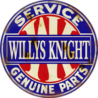 Willys Knight Service Genuine Parts Metal Sign - 14" Round