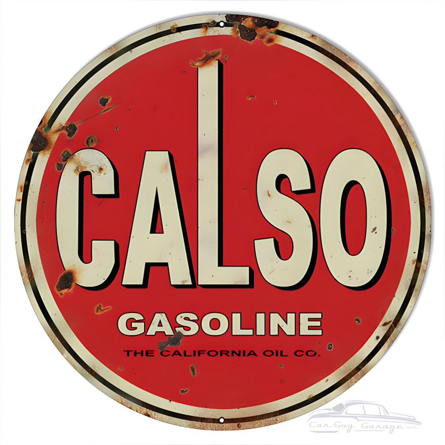 Calso Gasoline Motor Oil Metal Sign - 24" Round Calso Gasoline Motor Oil Metal Sign - 24" Round