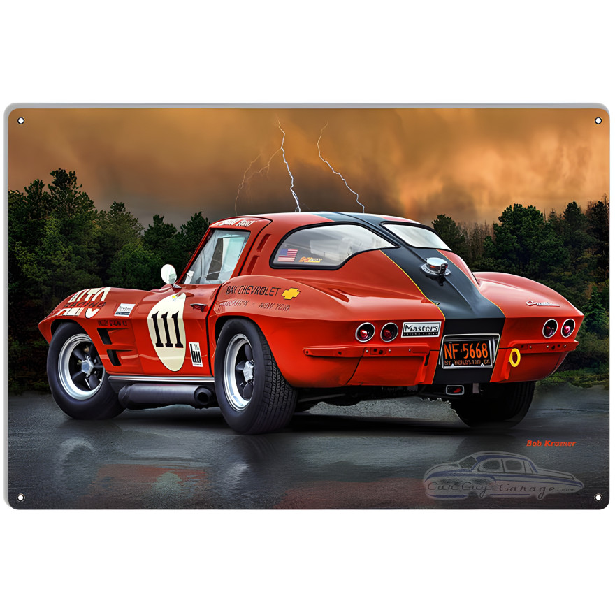 Vintage Corvette Metal Sign - 12" x 18" Vintage Corvette Metal Sign - 12" x 18"
