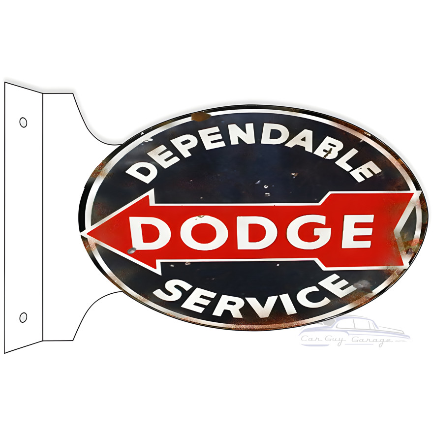 Dependable Dodge Service Double Sided Flange Metal Sign - 12" x 18" Dependable Dodge Service Double Sided Flange Metal Sign - 12" x 18"