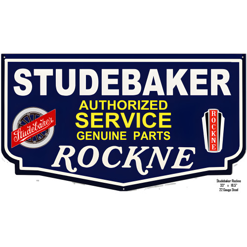 Rockne Studebaker Reproduction Metal Sign - 18.5" x 33"