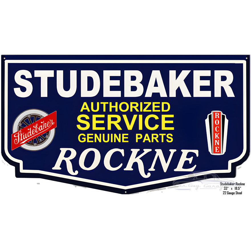 Rockne Studebaker Reproduction Metal Sign - 18.5" x 33" Rockne Studebaker Reproduction Metal Sign - 18.5" x 33"