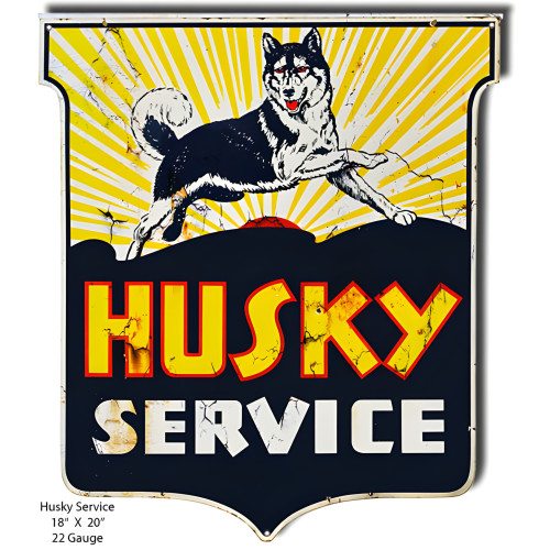 Husky Service Reproduction Metal Sign - 18" x 20"
