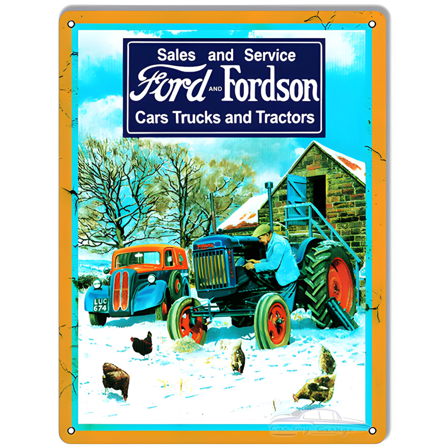 Ford And Fordson Trucks And Tractors Metal Sign - 9" x 12" Ford And Fordson Trucks And Tractors Metal Sign - 9" x 12"