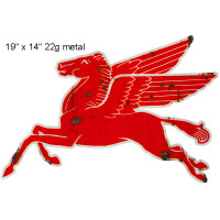 Pegasus Flying Horse Reproduction Metal Sign - 14" x 19"