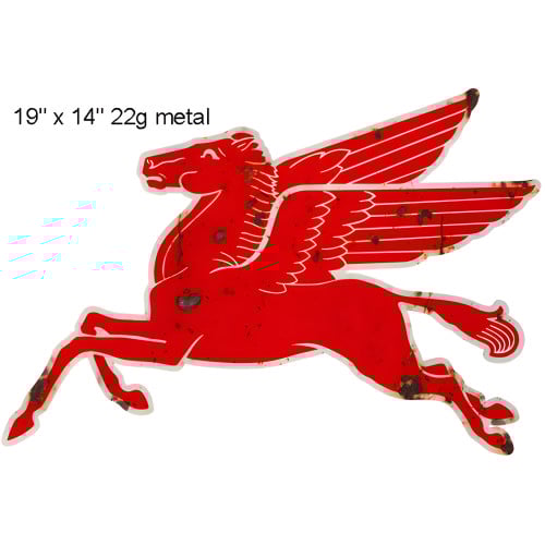 Pegasus Flying Horse Reproduction Metal Sign - 14" x 19"