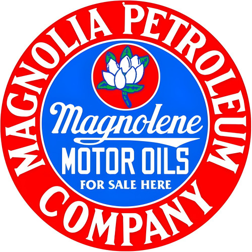 Magnolia Petroleum Company Metal Sign - 18" Round