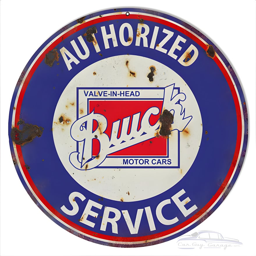 Buick Valve In Head Service Gas Station Metal Sign - 14" Round Buick Valve In Head Service Gas Station Metal Sign - 14" Round