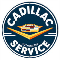 Cadillac Service Metal Sign - 24" Round