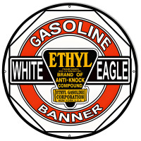 White Eagle Gasoline Metal Sign - 18" Round