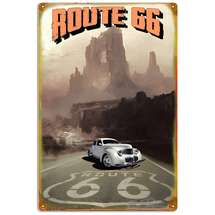 Route 66 With Classic Graham Metal Sign - 12" x 18" Route 66 With Classic Graham Metal Sign - 12" x 18"