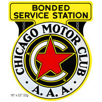 Chicago Motor Club Gas Station Metal Sign - 18" x 22"