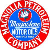 Magnolia Petroleum Co., Gas And Oil Station Metal Sign - 14" Round