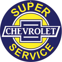 Super Chevrolet Service Metal Sign - 14" Round