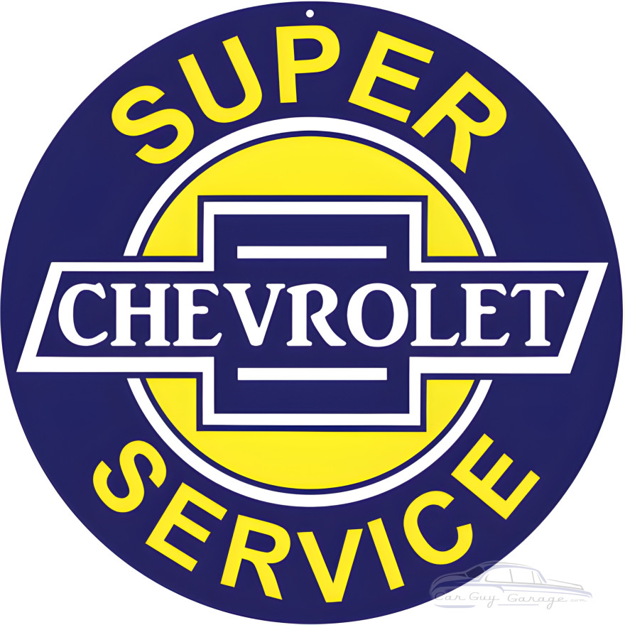 Super Chevrolet Service Metal Sign - 14" Round Super Chevrolet Service Metal Sign - 14" Round