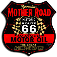 Mother Road Motor Oil Metal Sign - 7.5" x 7.5"