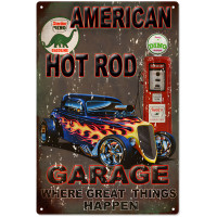 American Hot Rod Sinclair Metal Sign - 12" x 18"