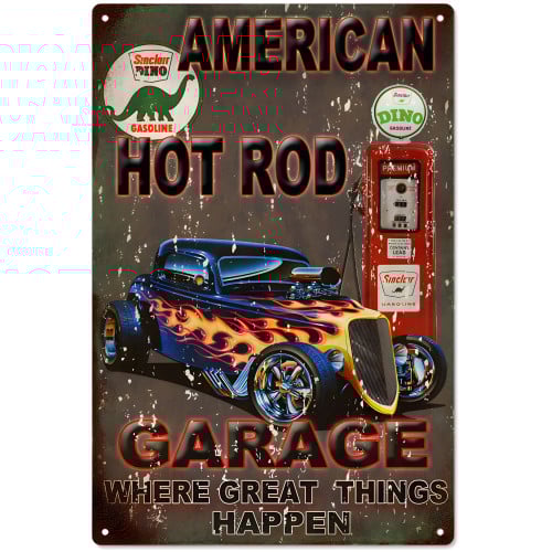 American Hot Rod Sinclair Metal Sign - 12" x 18"